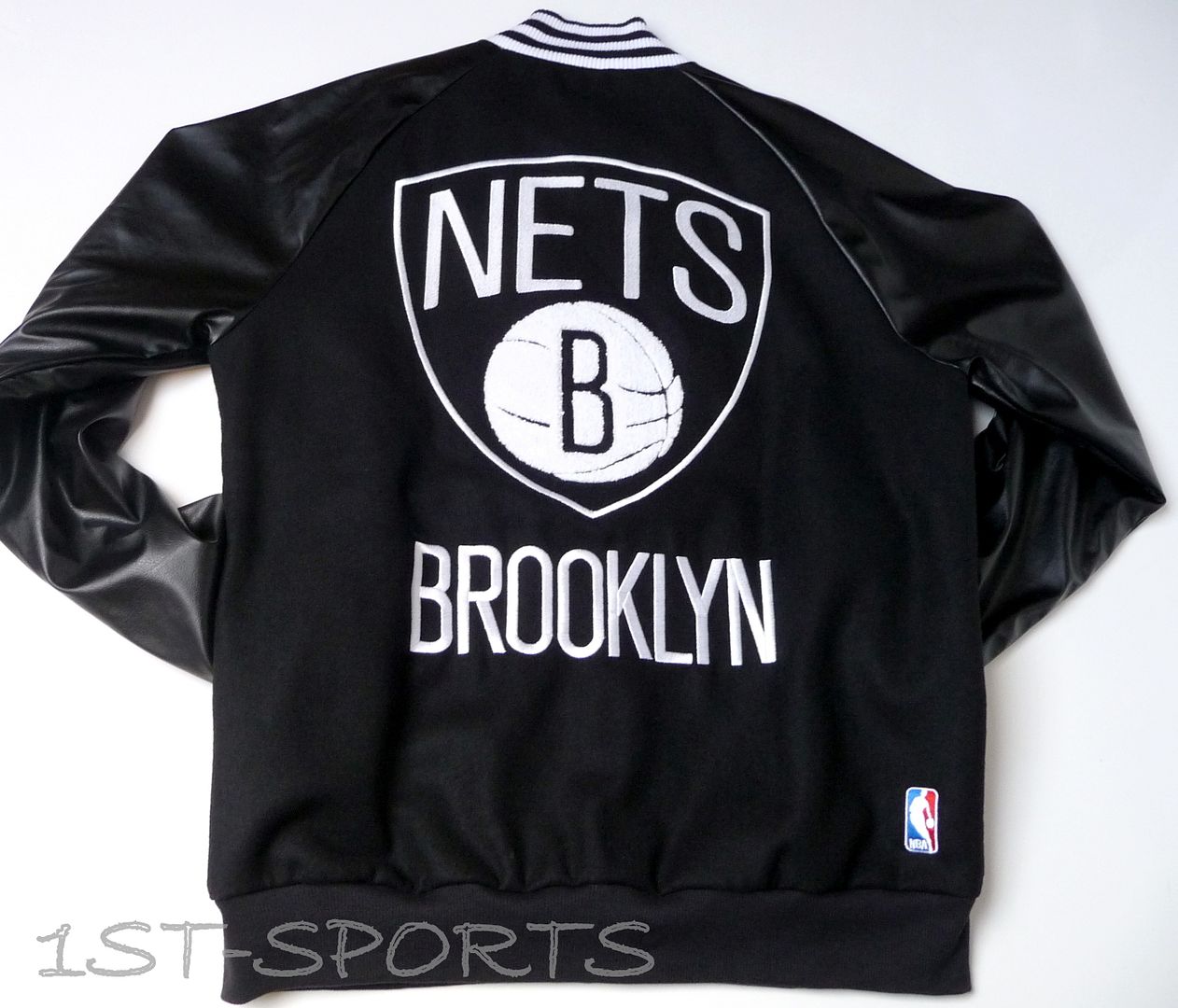 NEW ADIDAS ORIGINALS BROOKLYN NETS WOOL LETTERMAN FULL ZIP JACKET